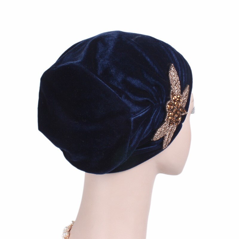 Turban en velours pour femmes, nouveaux bijoux, écharpe hijab, avec strass, bandeau islamique, pour la tête,