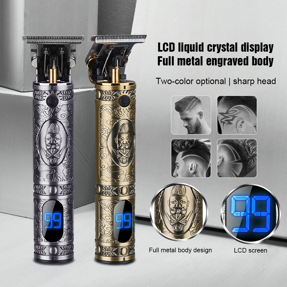 Lcd Mannen Tondeuse Clipper Professionele Kapper Tondeuse Scheerapparaat Tondeuse 0Mm Kapper Tondeuse Haar Snijmachine Maaier