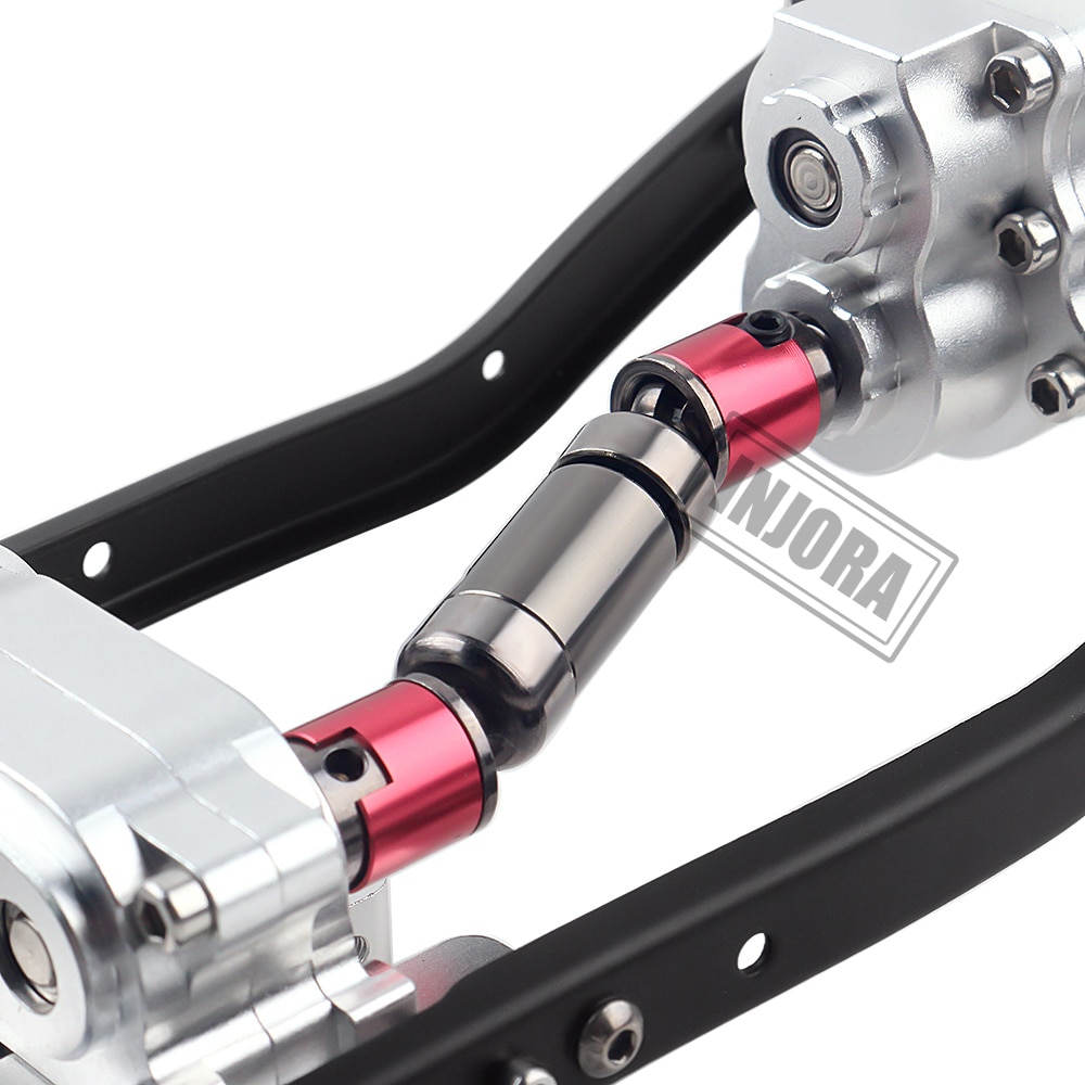 INJORA 313mm 12,3 "distancia entre ejes caja de cambios Prefixal Marco de Metal para 1/10 RC orugas coche Axial SCX10 y SCX10 II 90046