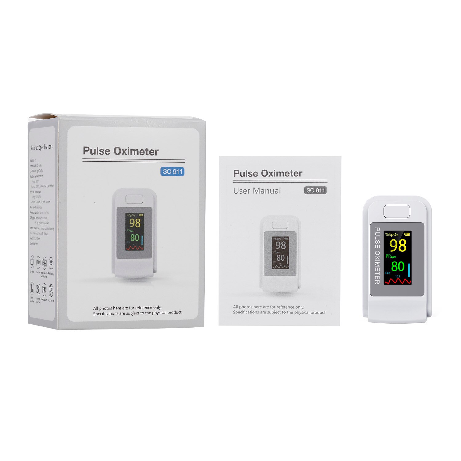 Fingertip Pulse Oximeter with LED Display Home Digital Oximeter Blood Oxygen Sensor Saturation SpO2 Monitor Measurement Meter