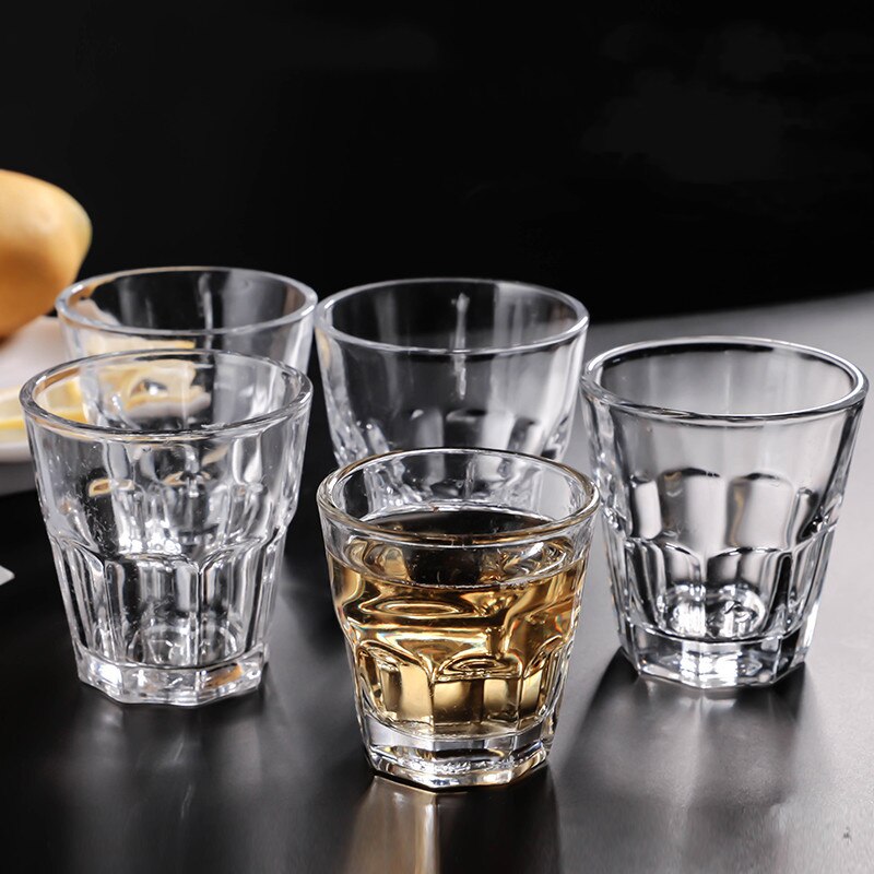 5PCS/Lot 100ML Shot Glass Tempered Material Clear Glass Cups for Liquor and Spirits Wine Cup Tumbler Bar Club Party Drinkware
