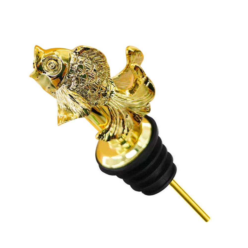 1Pcs Jagermeister Wine Pourer Zinc Alloy Deer Elk Lion Bull Wine Stopper Drinks Bar Tools Night Club Bar Accessories: Gold Fish