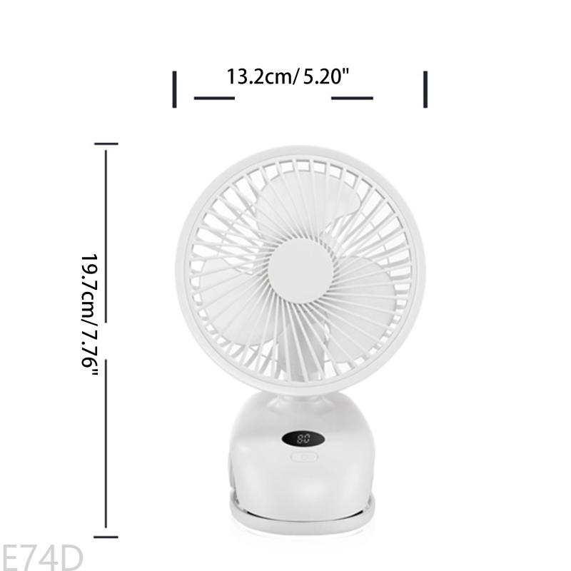 E74D Clipe no ventilador 4 velocidades ventilador pequeno com um forte fluxo ar livre Fan 3600mAh USB