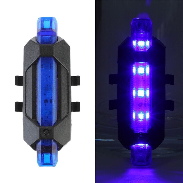Bike Bicycle Light USB LED Rechargeable Set Mountain Cycle Front Back Headlight Lamp Flashlight: blue