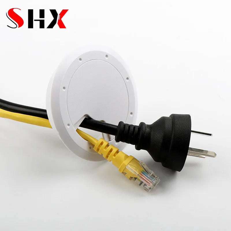 10pcs 35mm 50mm 53mm 60mm 80mm Desk Table Plastic Cable Hole Cover PC Computer Desk Round Wire Tidy Grommet Cable Organizer