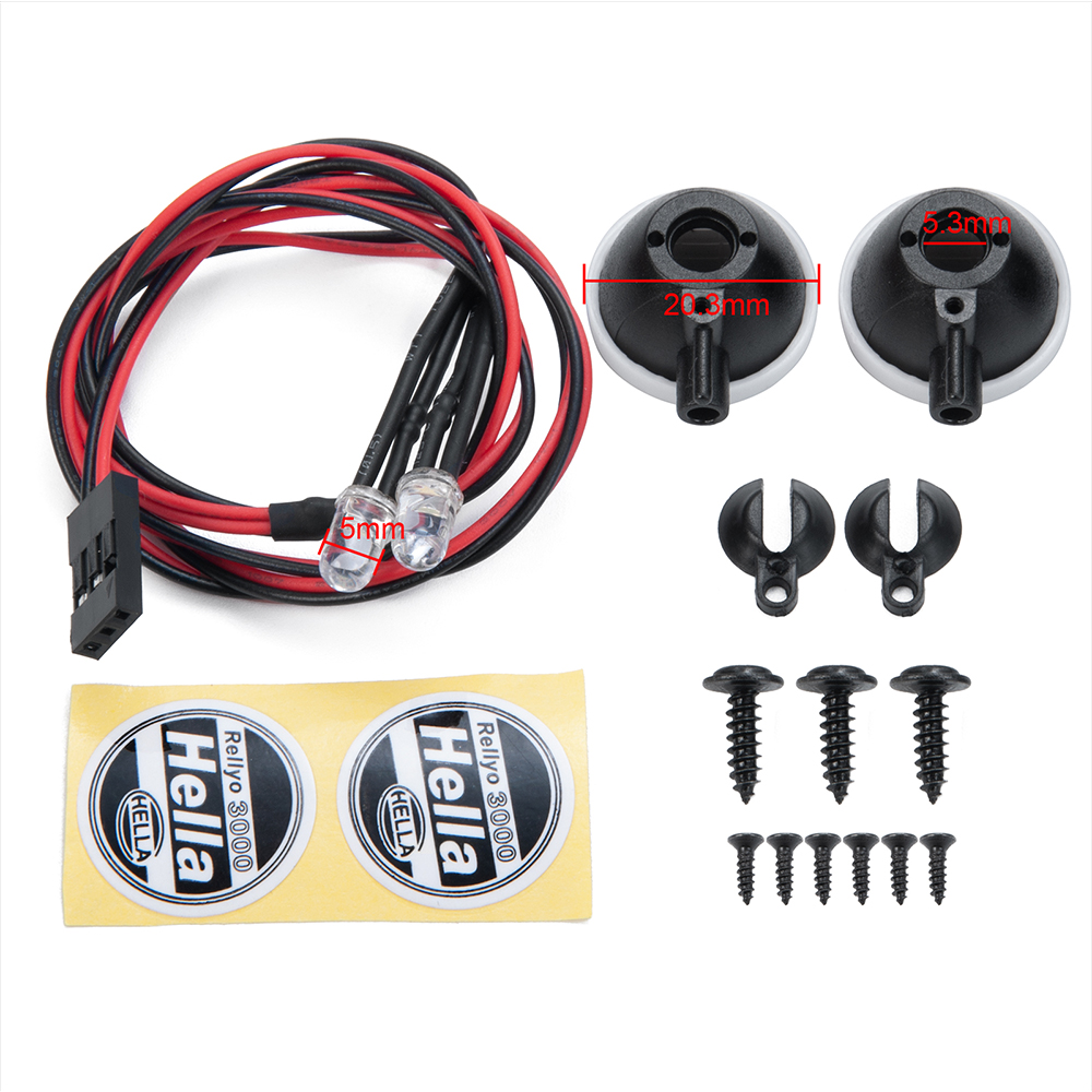 AXSPEED 2/4 Stuks LED Licht met Ronde Plastic Cover voor TRX-4 Axiale SCX10 Tamiya CC01 D90 TF2 1:10 RC Crawler Auto Upgrade Onderdelen: WHITE
