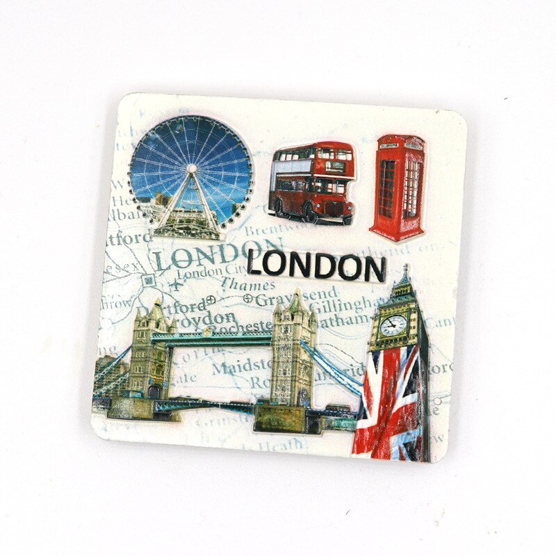 Recuerdo de turismo nacional de Inglaterra de Londres, imán de resina 3D para refrigerador, pegatina para decoración del hogar, adornos,: 07