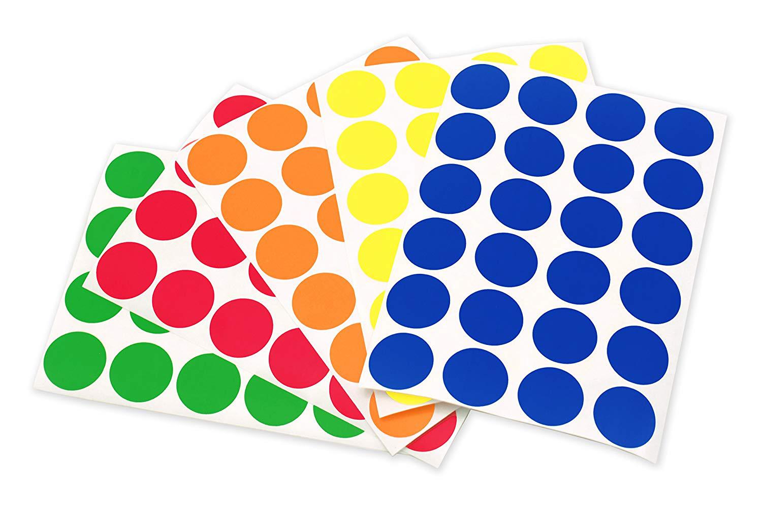 Ronde Stickers In 5 Verschillende Kleuren Gekleurd... – Vicedeal