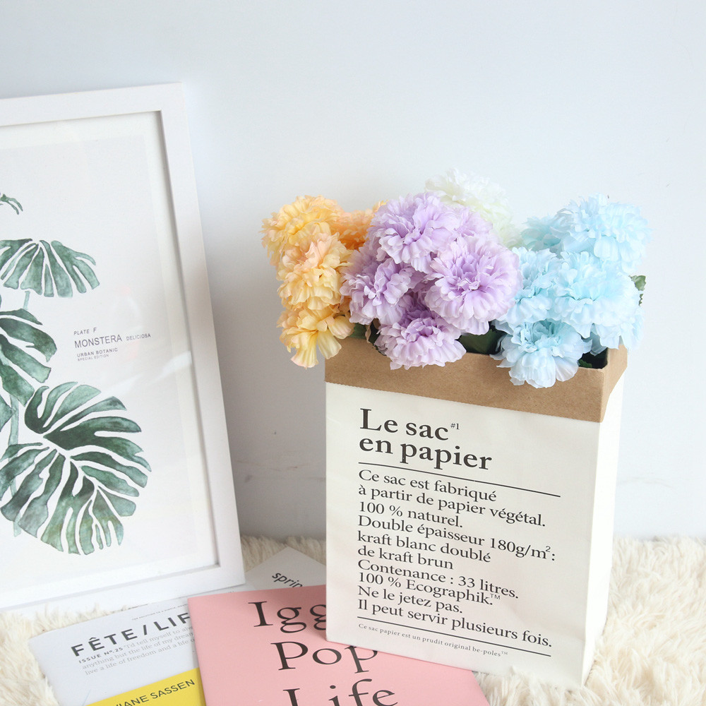 Nordic Style Vase Mini Storage Kraft Paper Bag Home Fruit Flower Wedding Party Xmas Scene Layout Window Display Accessorie #j2