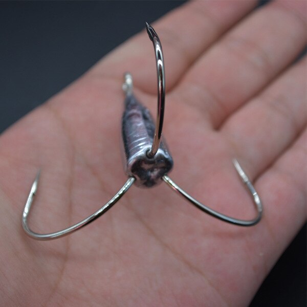 Uds 32g 40g 53g 60g afilado grande anzuelos triples de pesca con plomo peso plomo aparejos de pesca anzuelo herramientas Accesorios