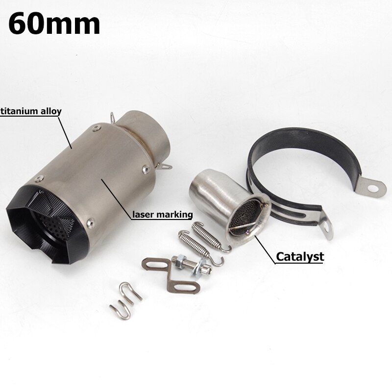 Universal Pitbike Motocross Motorcycle Exhaust Pipe Modified Carbon Fiber Style Tip Tailpipe Fits for Nmax FZ6 S1000RR MT07