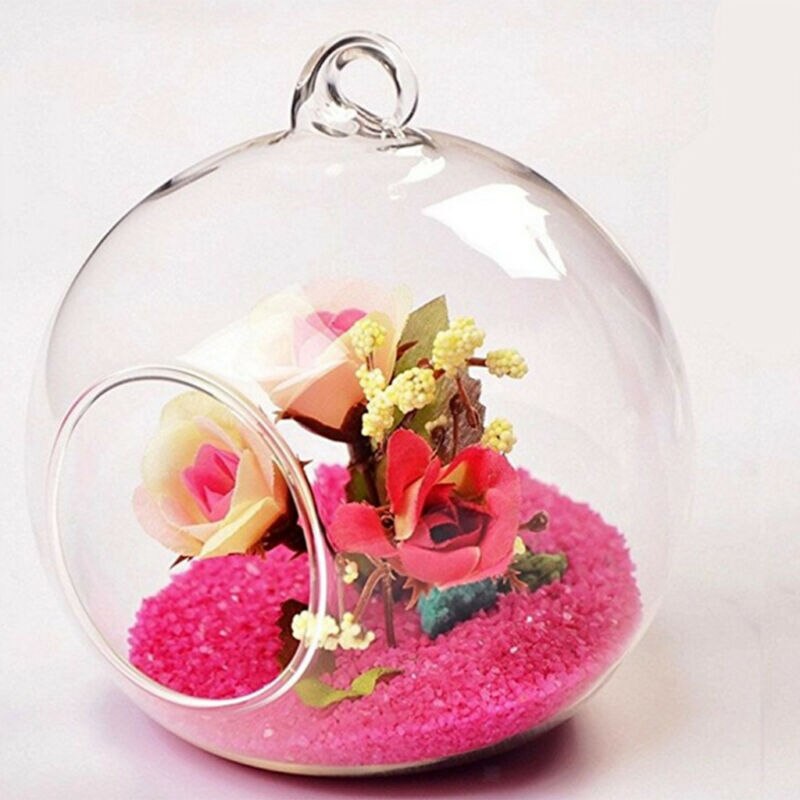 Glass lysestake telysholder hengende glasskule plante terrariumbeholder lysestaker for dekor
