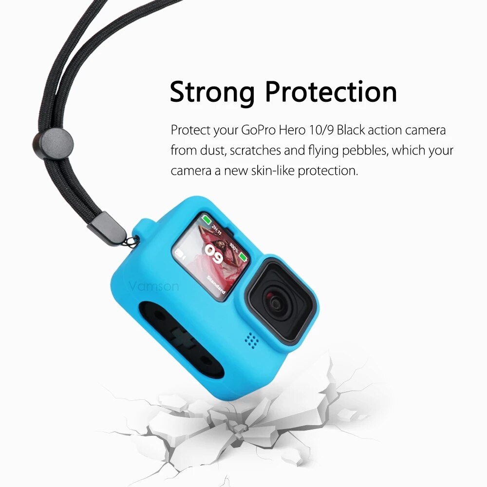 Blødt silikone etui til gopro hero 9 etui beskytter fuldt cover til go pro 9 kamera tilbehør skin shell  vp662