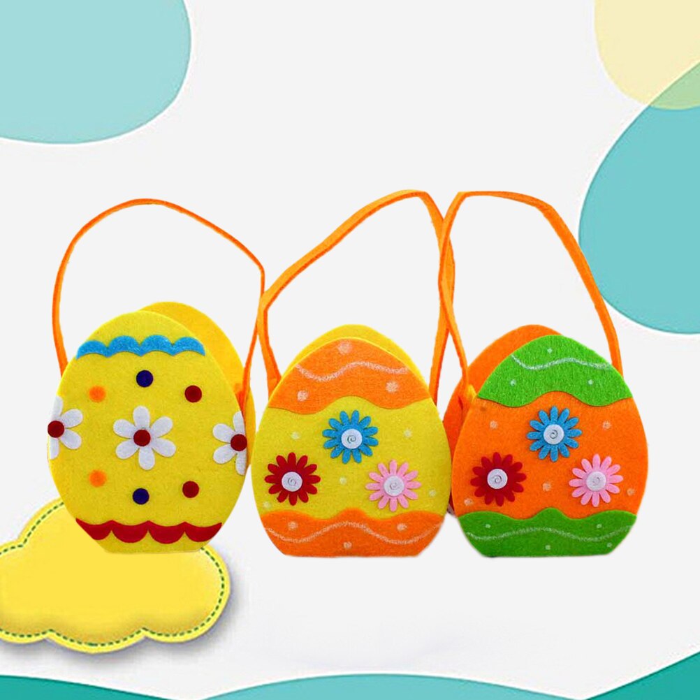 1Pc Easter Themed Candy Bags Decorative Lovely Eagg Candy Pouch Goodie Bags Basket Wrap Storage for Festival