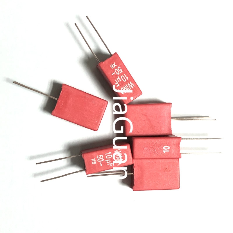6PCS RED WIMA MKS2 10UF 50VDC 10% PCM5 106/50V (K level) MKS2B051001N00K00 MKS 106 50V P5MM