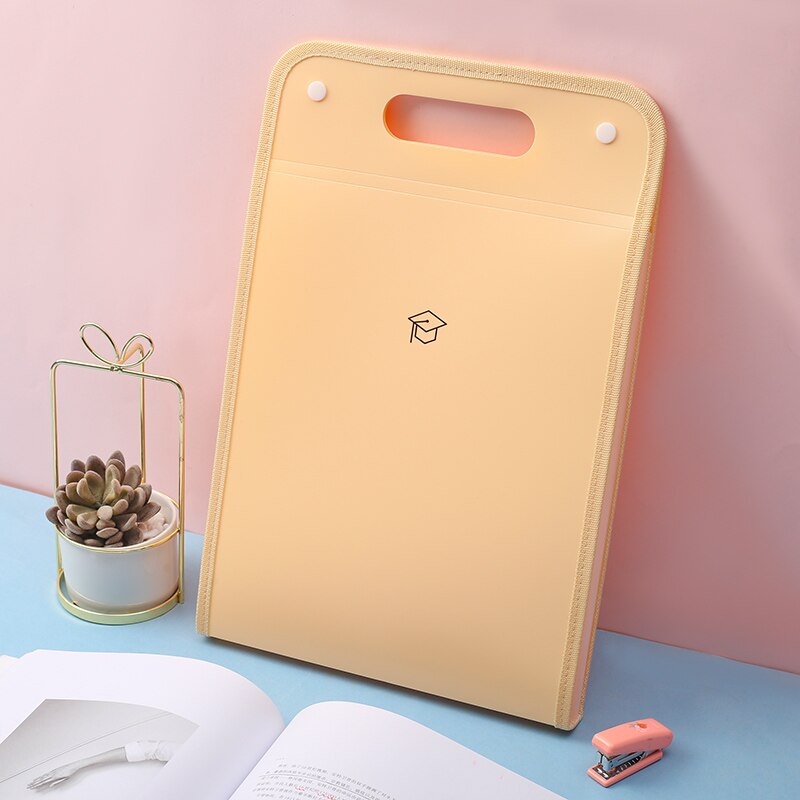 A4 Big 13 Layer Expanding File PP Folder Big Document Holder Bag Expanding Wallet Filing Products Simple Stationery D40: gold