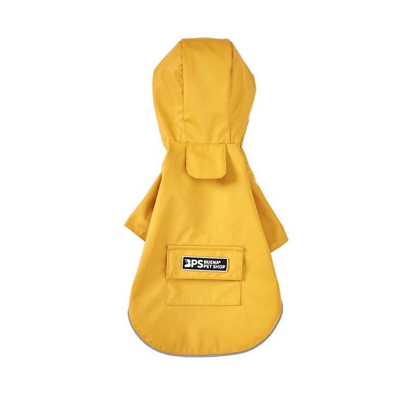 Hooded Rain Coat for Dogs Cats Raincoat Four-Legged Waterproof All-Inclusive Dog Pet Raincoat for Chihuahua Bulldog: Yellow / XXL