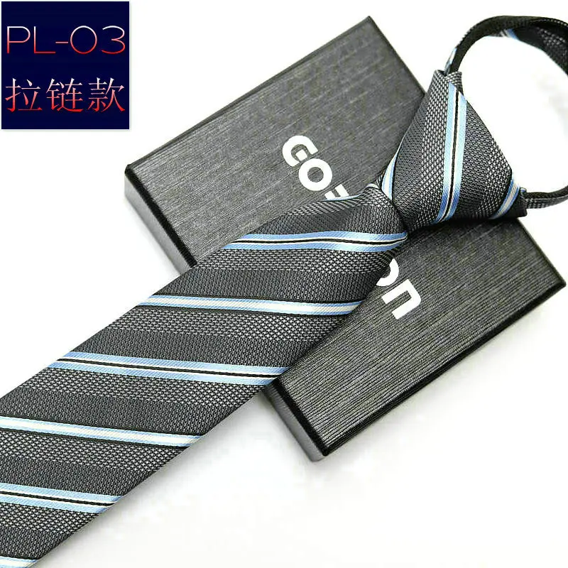 48*6 Cm Mannen Stropdas Bedrijf Formele Kleding Dragen Streep Effen Kleuren Rits Stropdas Voor Mannen slim Skinny Tie