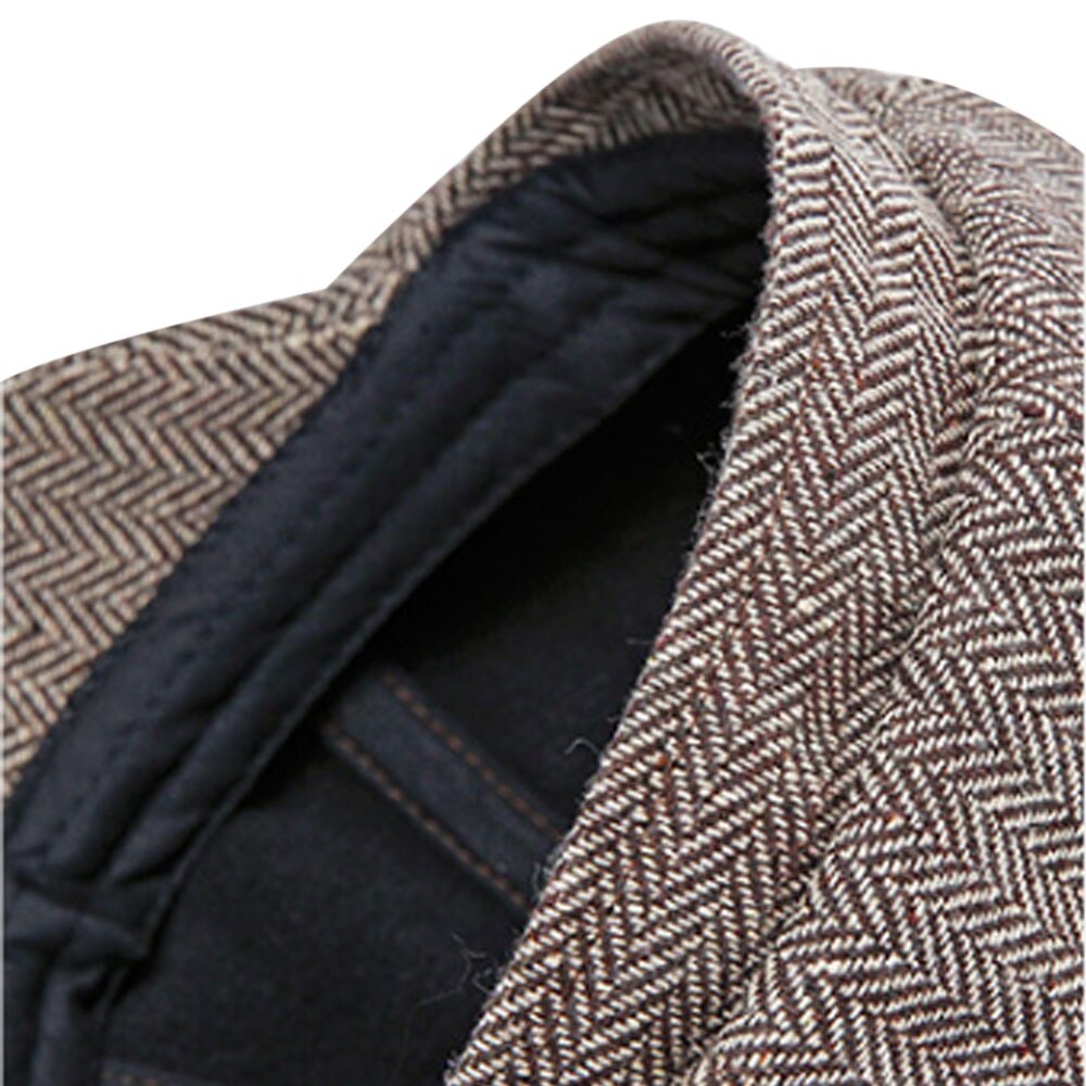 Retro Newsboy Caps Men Octagonal Hats Black British Painters Hats Autumn Winter Berets Herringbone Flat Caps