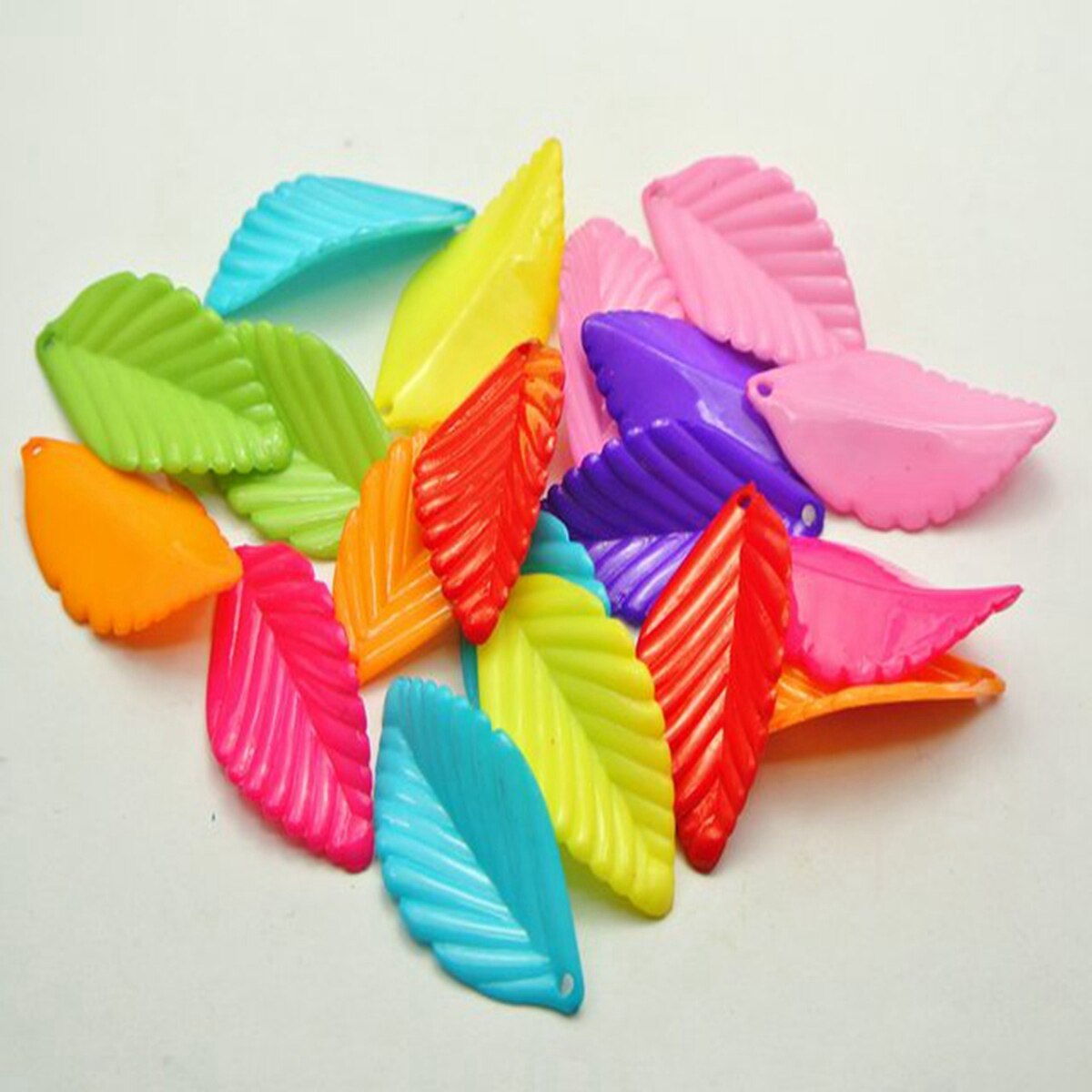 Craft DIY Mixed Color Acrylic Leaves Flower Petals Charm Pendants Various Shape