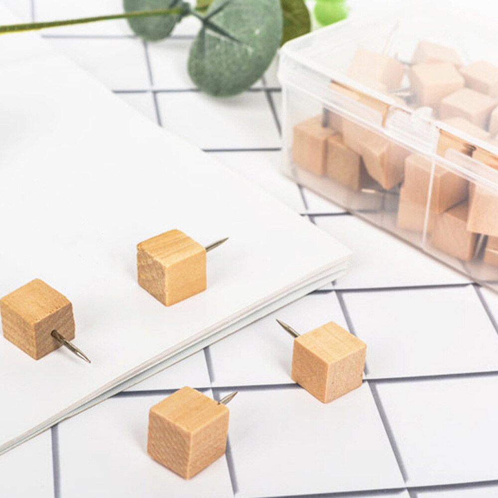 180 Holz-Pinnnadeln In 7 Arten – Mit Aufbewahrungsbox | 2 Farben, Für Pinnwände, Basteln & Deko
