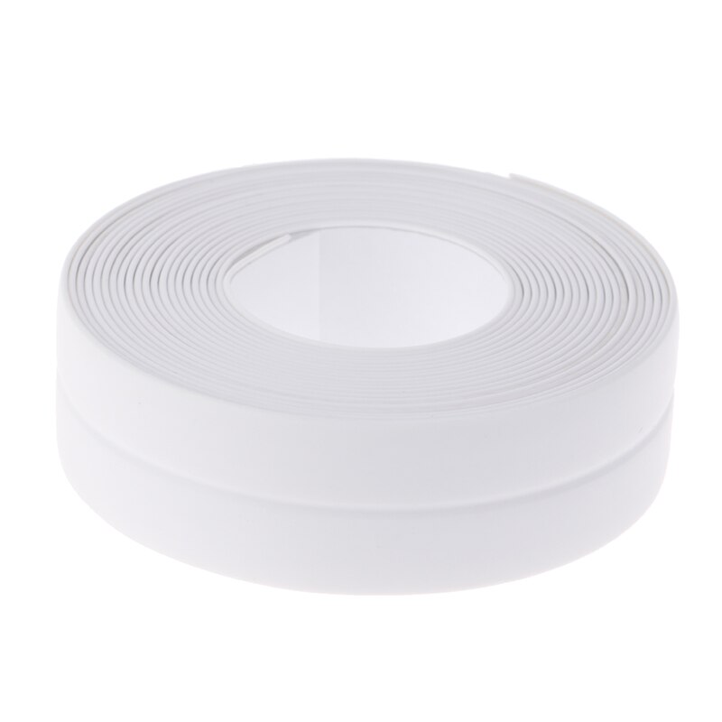3.2 mx 22mm badeværelse brusebad vask bad forsegling strip tape hvid pvc selvklæbende vandtæt væg klistermærke til badeværelse køkken: Hvid