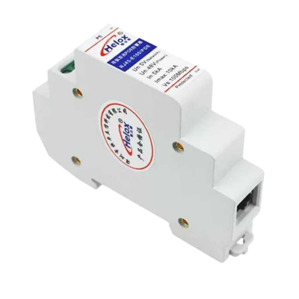 Rail Network RJ45 POE Surge Protector Thunder Lightning Arrester Device Rail Type 100M Network POE Lightning Protection Device