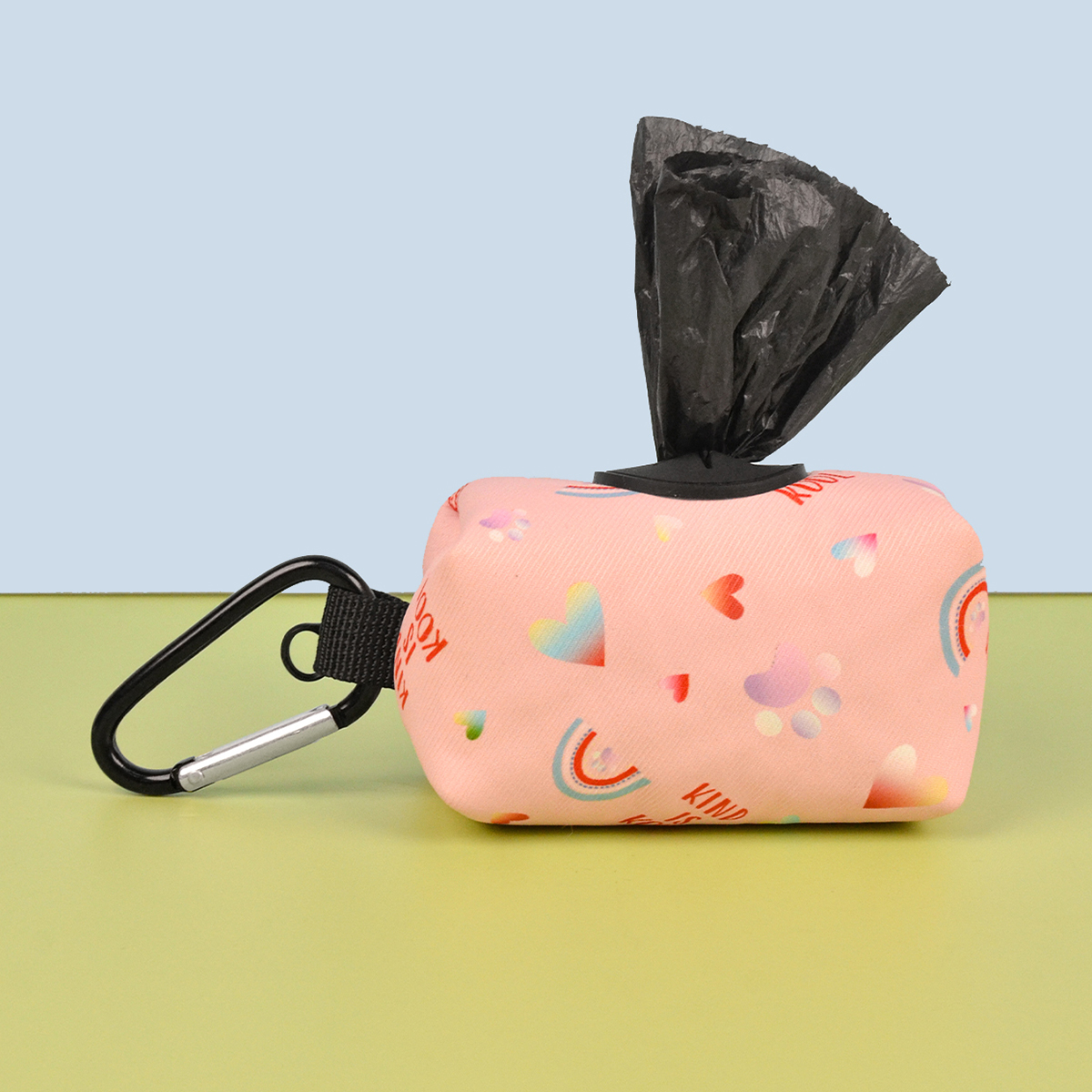 Support de sac de caca pour chien, imprimé arc-en-ciel, à la , pour fixation de laisse de chien (sans sac de caca ni laisse)
