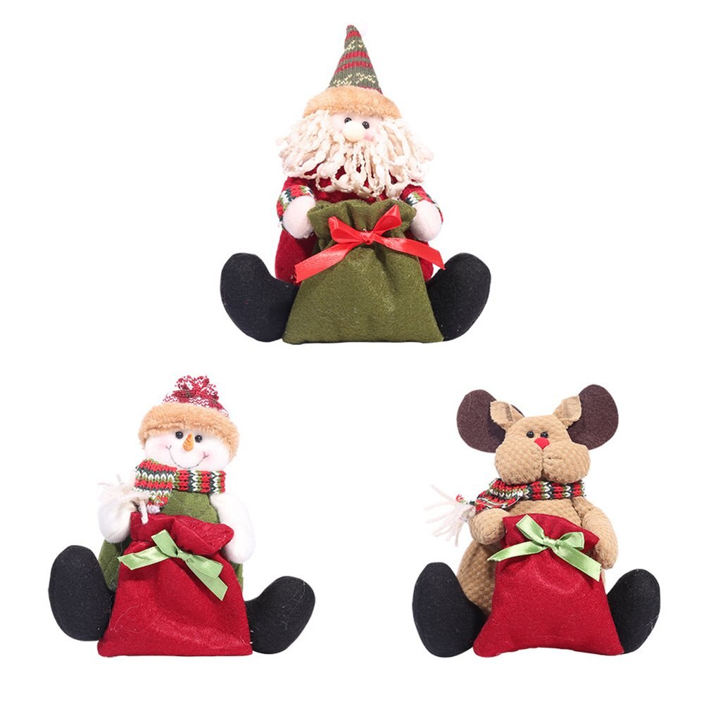 Mini poupée de noël pour vieil homme, pendentif pour arbre de noël, décoration de noël pour la maison, sacs de bonbons non tissés pour personnes âgées