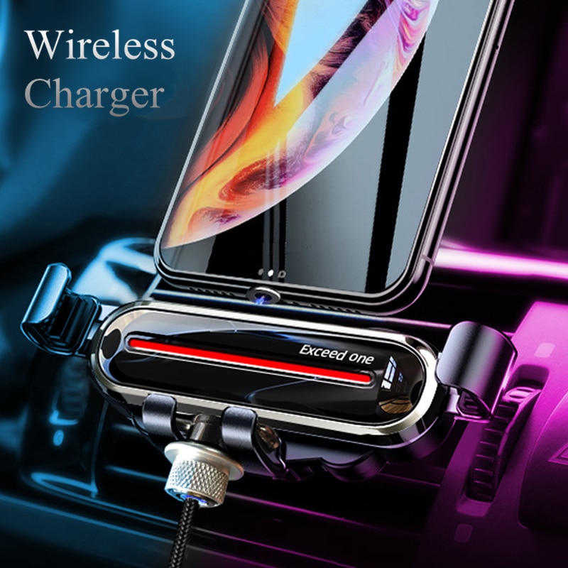 Metalen Draadloze Auto Telefoon Oplader Houder Snelle Opladen Mount Voor Iphone Xr Xs Max Huawei P30 Pro Samsung S10 Plus smart Telefoon