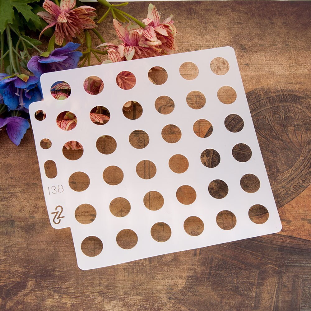 14.1cmx13cm Reusable Plastic Mandala Stencils Painting Templates for Painting DIY Art Projects(Round) S138