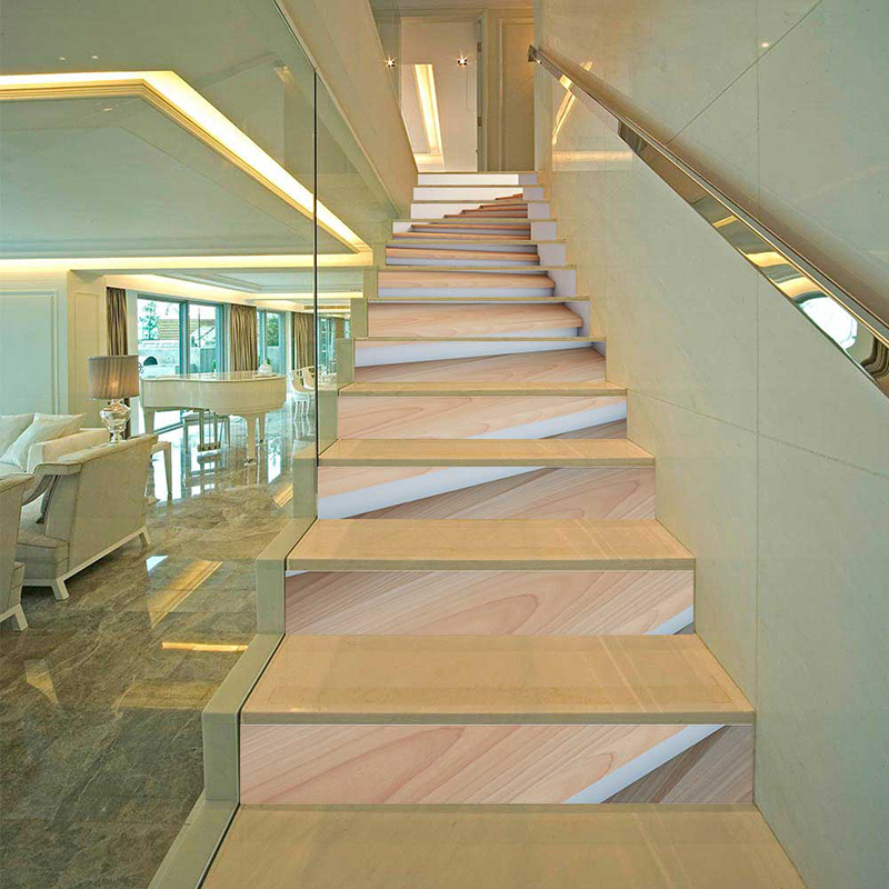 PVC wallpaper wood grain stairs simple 13 pieces of DIY stair stickers, step stickers wall stickers