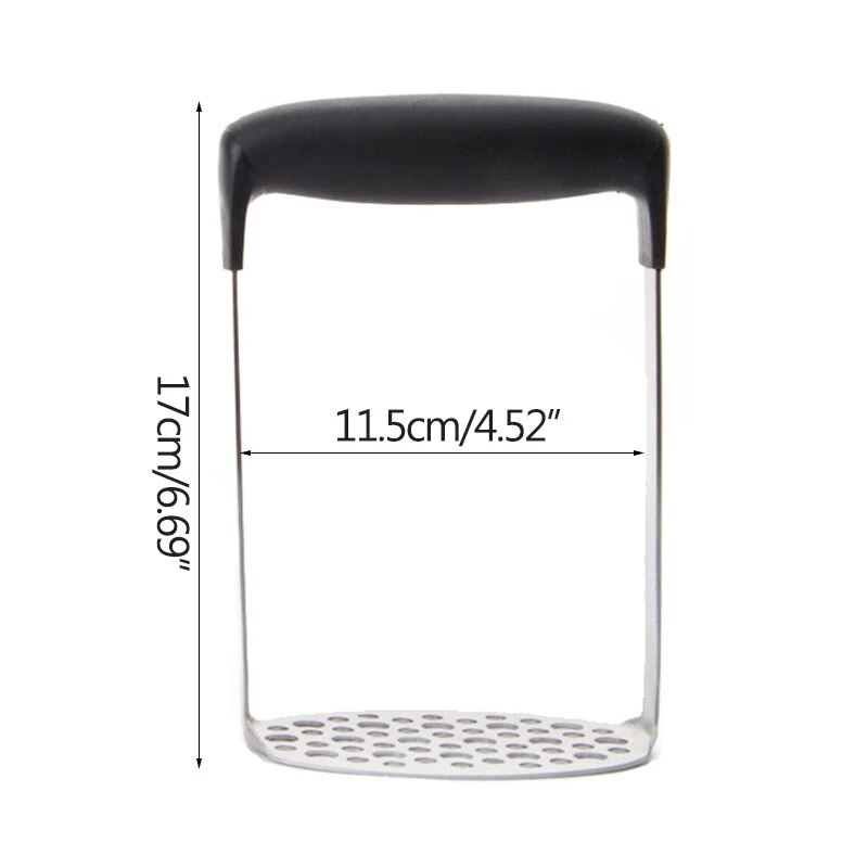 Potato Masher Stainless Steel Fruit Vegetable Tool Potato Maker Kitchen Accessories Gadgets Cooking Tools: A-Black