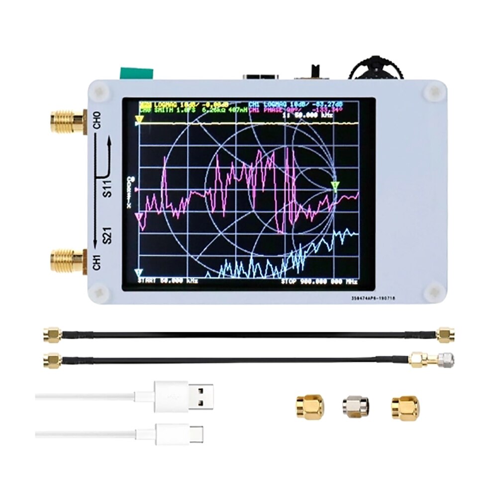 Kannettava 50 khz -900 mhz digitaalinen digitaalinen vektori verkkoanalysaattori lyhytaalto mf hf vhf uhf antennianalysaattori seisova aalto