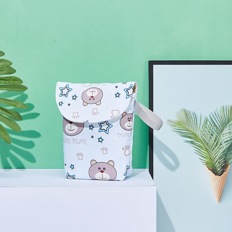 Draagbare Baby Luiertas Luier Opbergtas Luiers Luiers Storgage Tas Mama Waterdichte Fietstas: Cute Bear  Small 