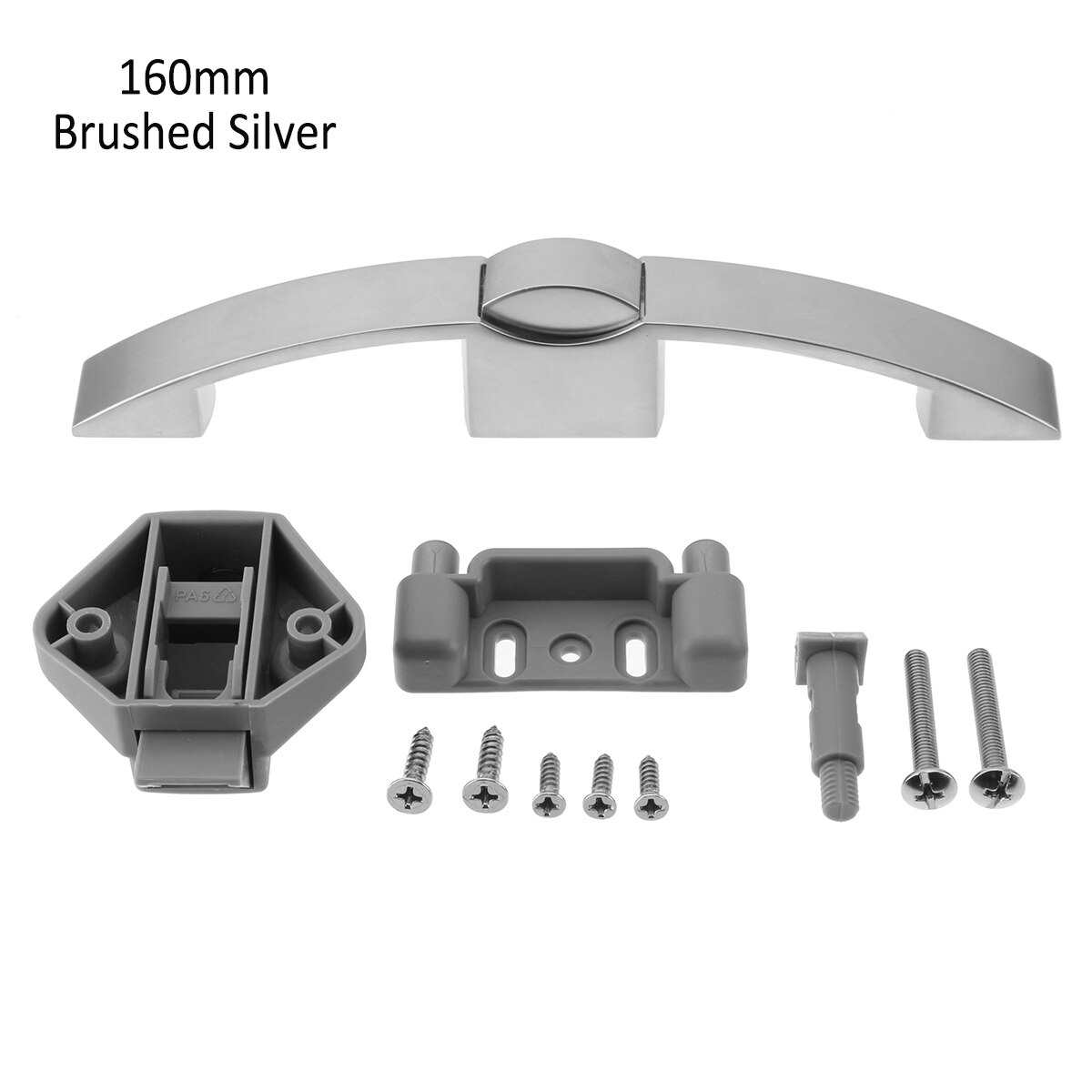 Camper Car Push Lock with Handle RV Caravan Boat Motor Home Cabinet Drawer Latch Button Locks For Furniture Handle Hardware: Brushed Silver 160mm