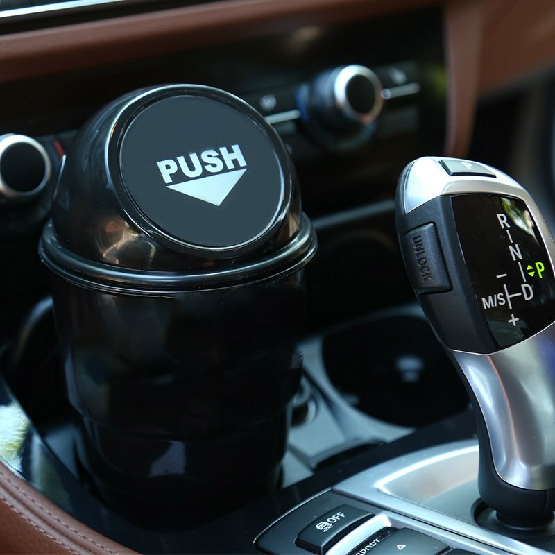 UNTIOR Plastic Car Trash Bin Rubbish Bucket Holder Mini Paper Dustbin Automobiles Garbage Storage Box Waste Bin Car Trash Can: Black