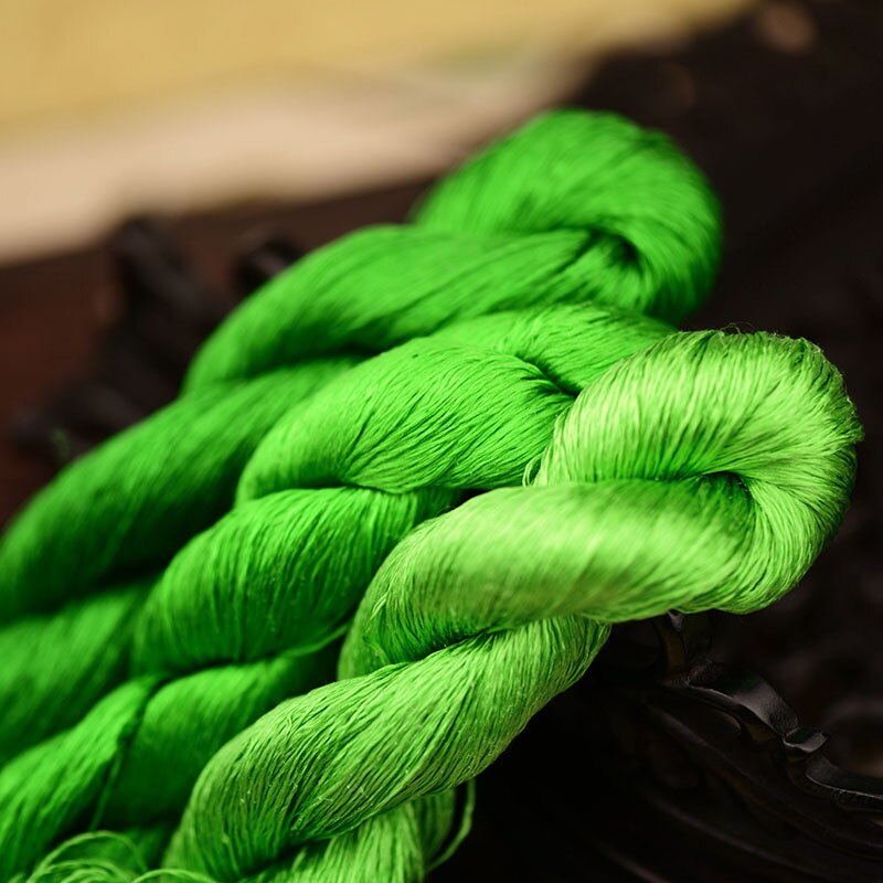 silk embroidery thread / 100% silk thread /hand embroidery embroider cross stitch/Leaf embroidery/green series