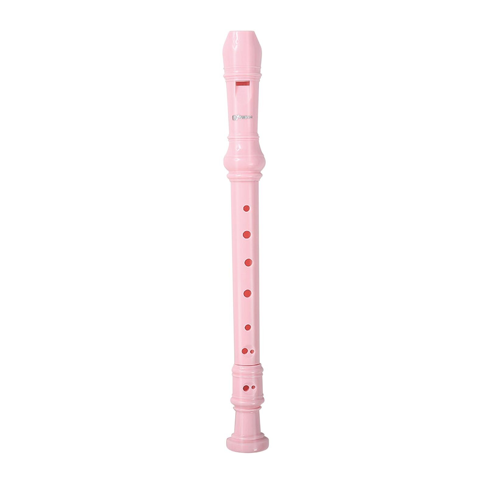 Sopraan Recorder Lange Fluit Met Cleaning Rod &amp; Pouch Muziekinstrument Voor Professionals: Pink 8 Hole