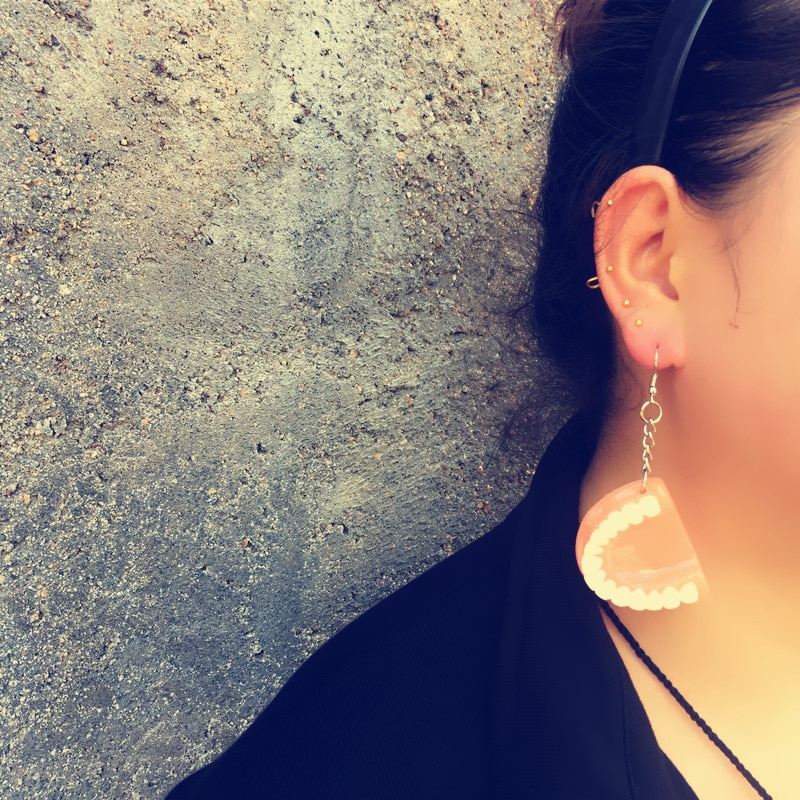 Funny Cool Punk Exaggerated False Tooth Earrings for Women Trendy Individualized Dangle Earrings Jewelry Female