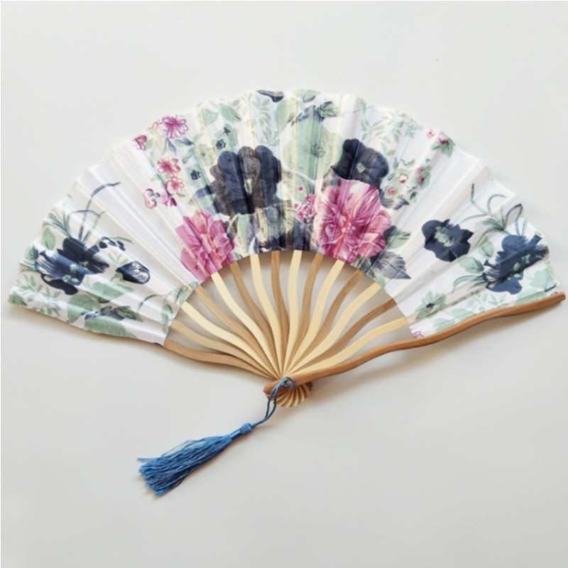 1PC Kreative Chinesische Klassische Blume Falten Hand Gehalten Prom Handwerk Fan Bambus Papier Party Hochzeit Geburtstag Dekor Jahrgang Bambus SW: 06
