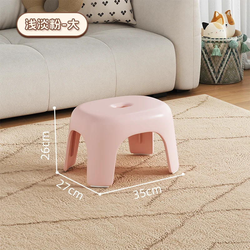 Taburete pequeño de plástico grueso para el hogar, mesita para café de sala de estar, taburete apilable, habitación de alquiler para baño: Chocolate