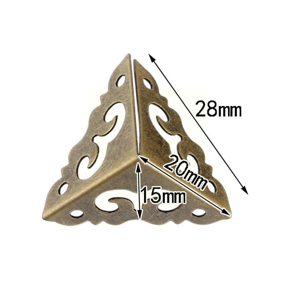 Brass Bronze Jewelry Wooden Box Corner Decorative Table Corner Protectors Furniture Carved 20x20mm Brac J6p6
