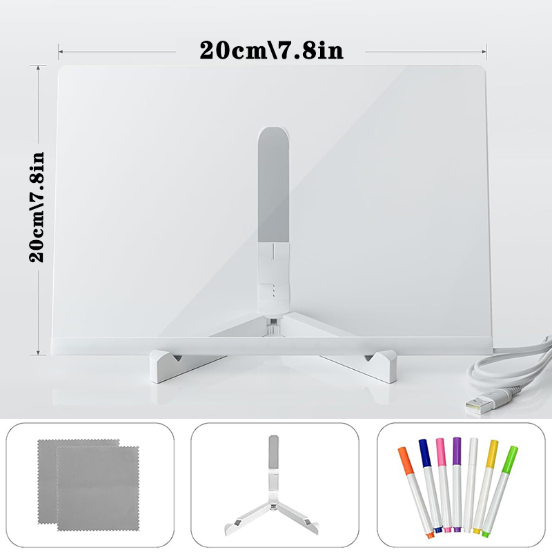 Pizarra luminosa LED, juguetes de dibujo, luz mágica, pizarra, Graffiti, lámpara artística para colorear, tablero de mensajes acrílico, juguete Montessori para niños: Negro