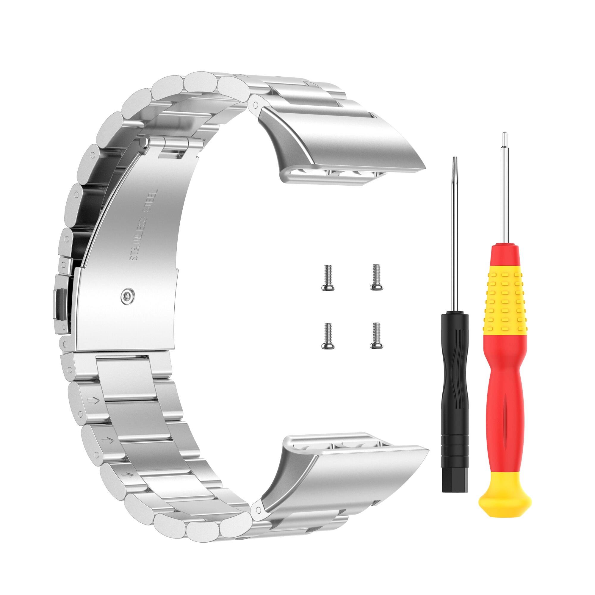 Bracelet de montre en métal en acier inoxydable, pour montre intelligente Garmin Forerunner 30/35, remplacement pour Garmin Forerunner 35: Argent / Forerunner 30