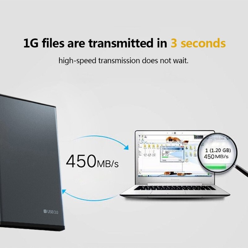 85DD Aluminum Alloy External Hard Drive Disk 6TB High Speed Portable Hard Drive Durable Enclosure for PC Laptop and Macbook