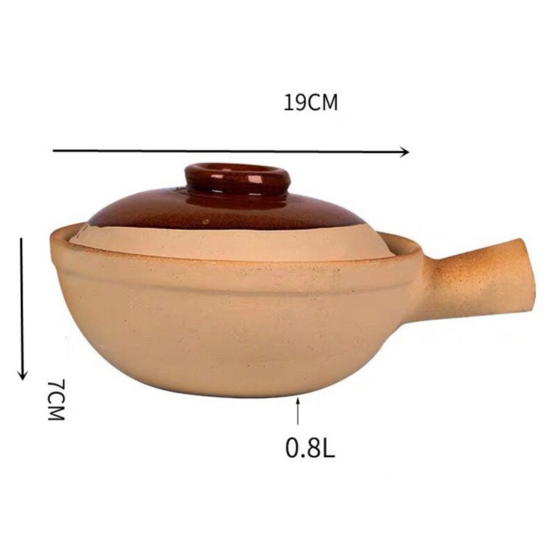 500ml 800ml Chaoshan Chaozhou Casserole Rice Noodle Casserole Porridge Pottery Pot With Handle Clay Pot: 800ml