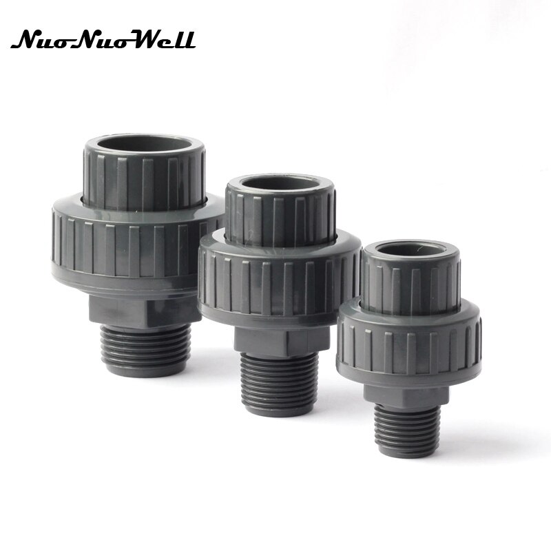 1pc Plastic PVC 1 inch Male Thread 32mm Union Water Pipe Connector Plastic Tube Adapter Garden Irrigation Fittings 1 inch Parts