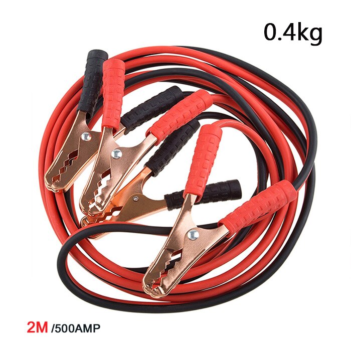 Lunda jumper batterikabler 2m 500 amp 1000 amp 2.5m 1800 amp startkabel nødhjælp til bil varevognsterminaler startkabler: 2m 500 amp