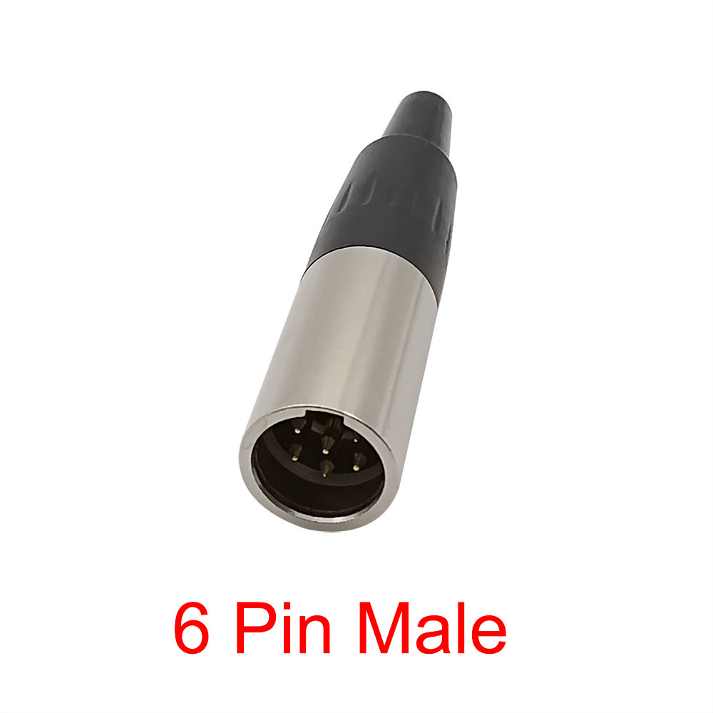 Mini XLR 3 pines 4 pines 5 pines 6 pines enchufe hembra macho micrófono conector de Audio Cable adaptador de micrófono de soldadura: Naranja